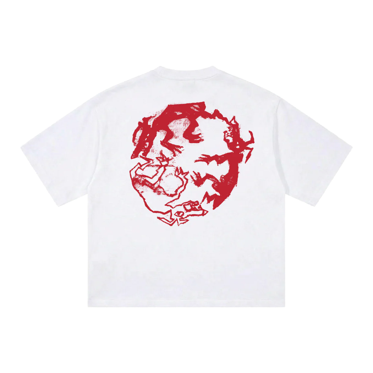Madra Salach - White & Red Logo T-Shirt