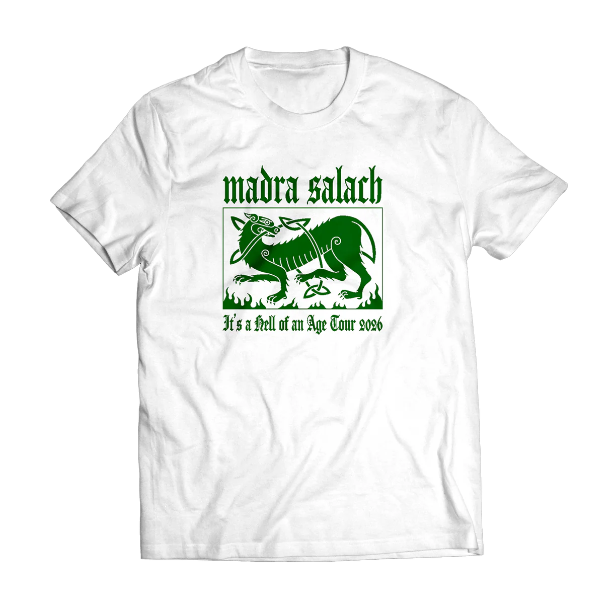 Madra Salach - White & Green Spring 2026 Tour T-Shirt